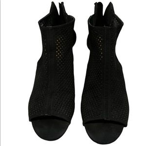 A.N.A. Black Peep Toe Wedge Booties Size 8.5